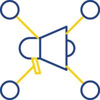 icône de deux couleurs de ligne de réseau social vecteur