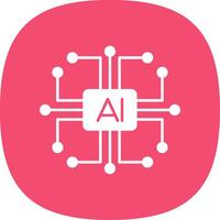 icône de deux couleurs de ligne d'intelligence artificielle vecteur