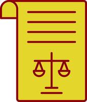 icône de deux couleurs de ligne de document juridique vecteur