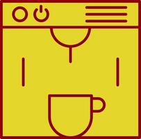 café fabricant ligne deux Couleur icône vecteur