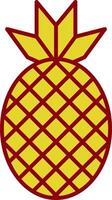 icône de deux couleurs de ligne d'ananas vecteur