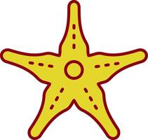 icône de deux couleurs de la ligne étoile de mer vecteur
