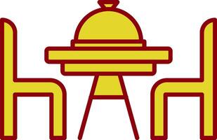 icône de deux couleurs de ligne de table à dîner vecteur