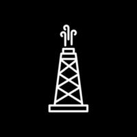 pétrole champ ligne inversé icône vecteur