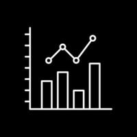 icône inversée de la ligne du graphique à barres vecteur