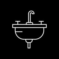 lavabo ligne inversé icône vecteur