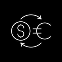 icône inversée de la ligne de change d'argent vecteur