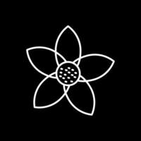 Cerise fleur ligne inversé icône vecteur