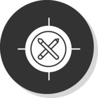 objectif glyphe gris cercle icône vecteur