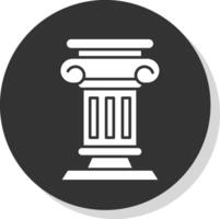 pilier glyphe gris cercle icône vecteur