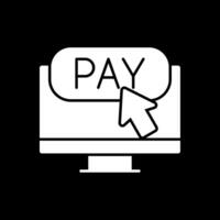 icône inversée de glyphe de paiement en ligne vecteur