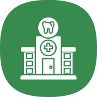 dentaire clinique glyphe courbe icône vecteur
