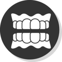 dentier glyphe gris cercle icône vecteur