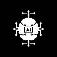 artificiel intelligence glyphe inversé icône vecteur