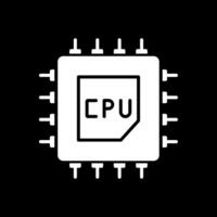 processeur glyphe inversé icône vecteur