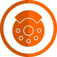 Pause glyphe Orange cercle icône vecteur