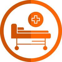 hôpital lit glyphe Orange cercle icône vecteur