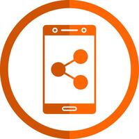 partager glyphe Orange cercle icône vecteur