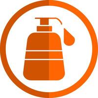 liquide savon glyphe Orange cercle icône vecteur