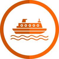 croiseur glyphe Orange cercle icône vecteur