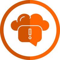 nuage Messagerie glyphe Orange cercle icône vecteur
