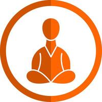 méditation glyphe Orange cercle icône vecteur