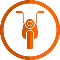 moto glyphe Orange cercle icône vecteur