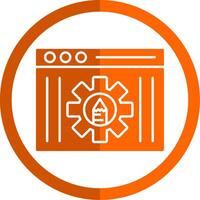 Éditer outils glyphe Orange cercle icône vecteur