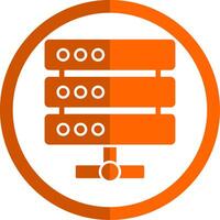 serveur glyphe Orange cercle icône vecteur