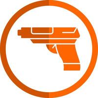 revolver glyphe Orange cercle icône vecteur