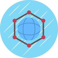 réseau plat bleu cercle icône vecteur