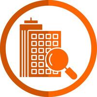 chercher appartement glyphe Orange cercle icône vecteur