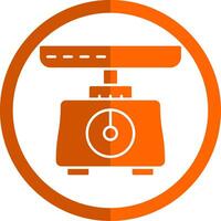 pesée échelle glyphe Orange cercle icône vecteur