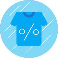 T-shirt plat bleu cercle icône vecteur