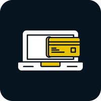 icône de deux couleurs de glyphe de paiement par carte de crédit vecteur