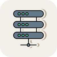 serveur ligne rempli blanc ombre icône vecteur