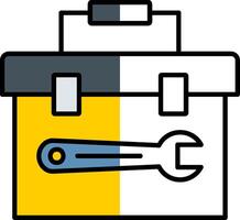 boîte à outils rempli moitié Couper icône vecteur