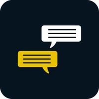 icône de deux couleurs de glyphe de conversation vecteur