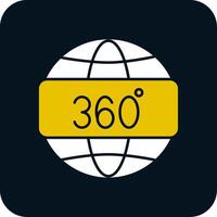 360 vue glyphe deux Couleur icône vecteur