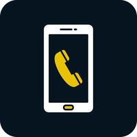 icône de deux couleurs de glyphe d'appel téléphonique vecteur