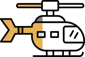 hélicoptère rempli moitié Couper icône vecteur