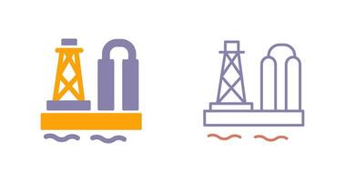 icône de plate-forme pétrolière vecteur