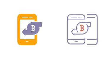 bitcoin mobile icône vecteur