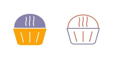 icône de muffin à la crème vecteur