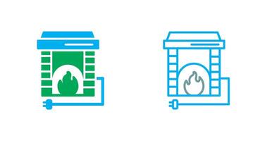 électrique cheminée icône vecteur