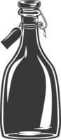 ai généré silhouette scandinave unique bouteille noir Couleur seulement vecteur