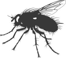 ai généré silhouette mouche insecte animal noir Couleur seulement plein vecteur
