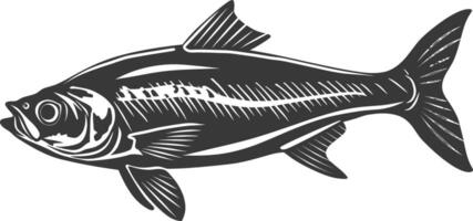 silhouette sardine poisson animal noir Couleur seulement plein corps vecteur