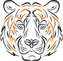 coloré contour de le museau de une tigre. linéaire stylo dessin de un animal. vecteur