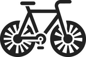 vélo icône plat conception illustration de cyclisme symbole avec courses vélo et Montagne bicyclette silhouette logo conception, Facile ligne sur minimal Contexte vecteur